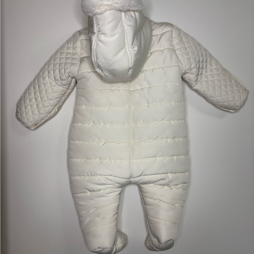 Nicole Miller White Baby Snowsuit with Floral Accents - Picture 2 of 3